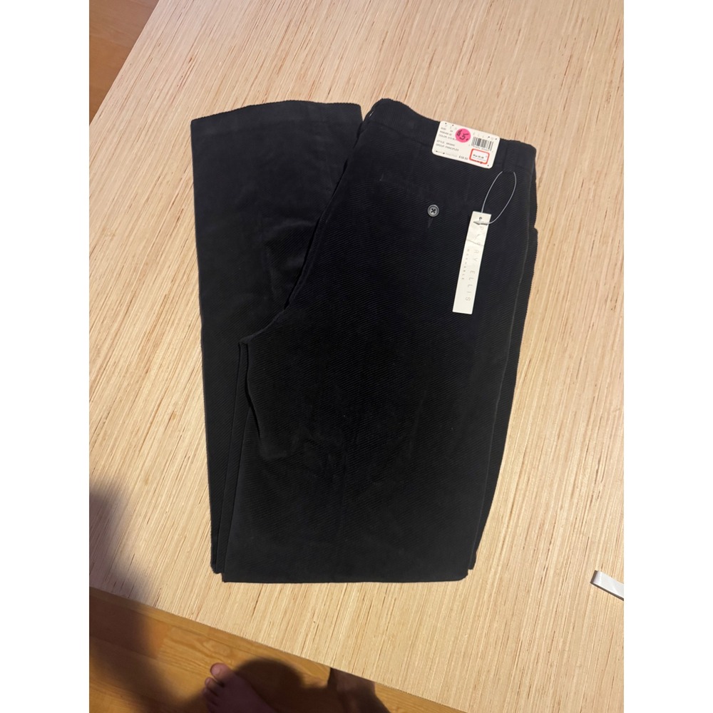 Perry Ellis Mens Black Corduroy Pants Principles Straight Leg 34x32 NWT
44